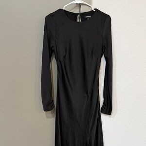 Express Classic Black Long Sleeve Dress